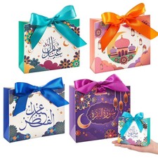 48 Pcs Eid Mubarak Gift Bags with Ribbons Muslim Ramadan Gift Bags Eid Decora... Ramadan Package price