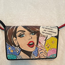 Brighton Women’s Pop Art Love Multicolor Zip-Around Wallet Wristlet/Crossbody Women's Wallet price