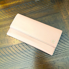 Women's Beige Solid Envelope Fold-Over Wallet w/ Zipper Coin Pocket, Logo Women's Wallet price