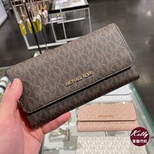 Michael Kors Travel Trifold wallet Women Wallet Purse Brown Women's Wallet price