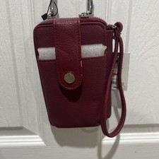 Apt. 9 RFID Blocking Red Zip Around Crossbody Wallet Wristlet Strap Women's Wallet price