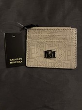 Badgley Mischka Gray Logo Zip Top Card Wallet Credit Card Slots Women's Wallet price
