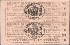 Food Rations coupon - WWI - Butter and margarine - 1916 - Augsburg -"N19" Butter and Margarine price