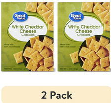 (2 pack) Great Value White Cheddar Cheese Crackers, 12.4 oz Free Shipping Cheese price