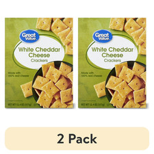(2 pack) GREAT VALUE 12.4 OZ WHITE CHEDDAR CHEESE CRACKERS... Cheese price