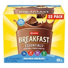 Carnation Instant Breakfast Powder Drink Mix, Rich Milk Chocolate, Box of 22 Milk price