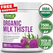 USDA Organic Milk Thistle Extract Capsules, 280 Count, 7500 mg Strength Milk price