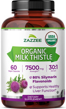 USDA Organic Milk Thistle 30:1 Extract, 7500 mg Strength, 60 Vegan Capsules Milk price