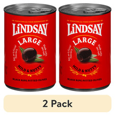 (2 pack) Lindsay Large Pitted Black Ripe Olives, 6 oz Olives price