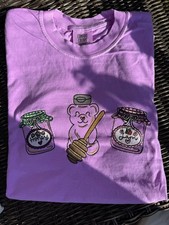 Honey And Jam Embroidered Shirt, Neon Violet, Short Sleeve, Gift, Handmade Honey and Jam price