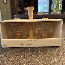 Glass Honey and Jam Serve Containers and Caddy - Hearth & Hand Brand NEW IN BOX Honey and Jam price