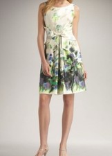KATE SPADE NEW YORK Jillian Clotted Cream Watercolor Bow-Front Dress Size 4 Clotted Cream price