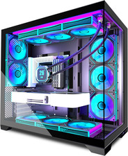 PC CASE 9 PWM ARGB Fans Pre-Installed, Mid-Tower Gaming PC Case, Panoramic Temp PC Cases price