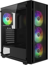 ATX Mid Tower Computer PC Case with Tempered Glass, 4X 120Mm ARGB PWM Fans Gamin PC Cases price