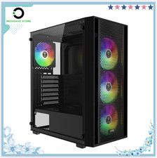 ATX Mid Tower PC Case Tempered Glass 4x120mm ARGB PWM Fans 360mm AIO PC Cases price