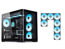 SAMA V60 PC Case, Mid-Tower Computer Case, A Curved Tempered Glass, 7 Pre-Instal PC Cases price