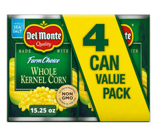 Del Monte Golden Sweet Whole Kernel Corn, Canned Vegetables 15.25 oz Can (Pk 4) Canned price