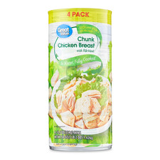 Great Value Chunk Chicken Breast, 12.5 Ounce Can (4 Pack) Canned price