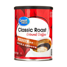 Great Value Classic Roast Ground Naturally Caffeinated Coffee, 9.6 oz Free Shipp Coffee price