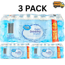 3 Pack Great Value Purified Drinking Water 40 Bottles Per Pack 16.9 fl oz Carbonated Drinks price
