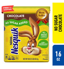 Nestle Nesquik No Sugar Added Chocolate Powder, 16 oz, Can, Makes Instant Chocol Hot Powdered Drinks price