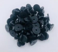 10 Black Rubber Pin Backs Lapel Pin Backs Pin Safety Back Brooch Tie Replacement Badge price