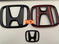 For 2016-20HOND-A Civi-c 10th 3PCS Glossy Black Front Griile Emblem Rear Badge Badge price