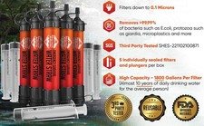 5 Emergency Water Filter Straws 1800-Gal Survival Camping Hiking BPA Free 5-Pack Water price