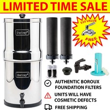 BLEMISHED Berkey Water Filter System w/ WQA Certified Boroux Black Filters Water price