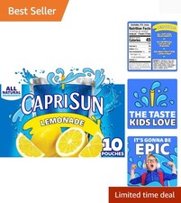 Delicious Lemonade Drink Pouches - Perfect for Kids and Family Fun - 10 Pack Lemonade and Fruit Juice price