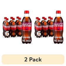 (2 pack) Coca-Cola Coke Cherry Soda, 16.9 fl oz, 6 Pack Traditional Beverages price