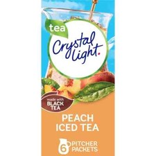 Crystal Light Peach Iced Tea Made with black tea 6 Pitcher Packets each box- Cold Powdered Drinks price