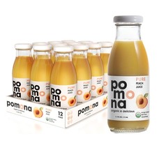 Pomona Organic Peach Juice (Pack of 12), Cold Pressed 8.4 Fl Oz 12) Cold Powdered Drinks price