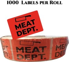 Red Meat Dept. Stickers | Food, Butcher or Grocery Store Labels 1000/Roll Red Meat price