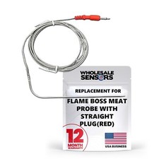 Flame Boss Replacement High Temperature Meat Probe with Straight Plug (Red) Red Meat price