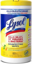 Lysol Disinfecting Wipes Bundle, 80 Count - Home Cleaning Supplies Lemon Lime Cleaning Supplies price