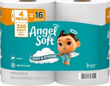 Angel Soft Toilet Paper, 4 Mega Rolls = 16 Regular Rolls, Soft and Strong Toilet Toilet Paper price