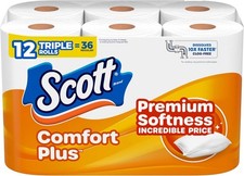 ComfortPlus Toilet Paper, 12 Triple Rolls, 231 Sheets per Roll, Septic-Safe..... Toilet Paper price
