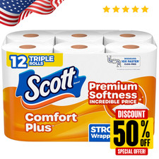Scott ComfortPlus Toilet Paper, 12 Double Rolls,231 Sheets per Roll, Septic Safe Toilet Paper price