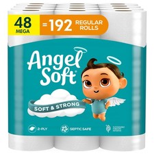 Angel Soft Toilet Paper, 48 Mega Rolls = 192 Regular Rolls, Soft and Strong Toilet Paper price
