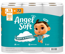 Angel Soft Toilet Paper, 18 Mega Rolls = 72 Regular Rolls, Soft and Strong Toile Toilet Paper price