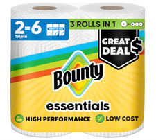Bounty Essentials Select-A-Size Paper Towels White 2 Triple Rolls 6 Regular Roll Paper Towels price