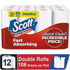 Scott Paper Towels, Choose-A-Sheet, 12 Double Rolls Paper Towels price