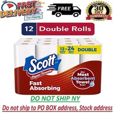 NEW Scott Paper Towels Bulk 24 Regular Rolls 12 Double Rolls White Paper Towels price