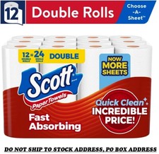 Scott Paper Towels, Choose-A-Sheet, 12 Double Rolls Paper Towels price