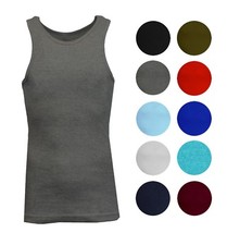 Mens Fitted Tank Tops Ribbed Shirts Muscle Sleeveless Gym Beach Undershirts NEW Men's Tank Tops / Undershirts price