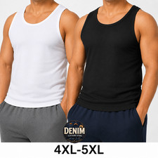 6 Pack Men A-Shirt Tank Tops 100% Cotton Ribbed Undershirts Black White 4XL–5XL Men's Tank Tops / Undershirts price