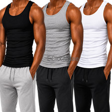 3 6 Pack Mens 100% Cotton Ribbed Tank Tops A-Shirts Undershirts S-3XL Gym Casual Men's Tank Tops / Undershirts price