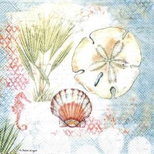 SAND DOLLAR Two Individual Beverage size 3-ply Paper Decoupage Napkins Napkin price
