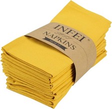 Solid Color Cotton Blended Dinner Cloth Napkins - Set of 12 (17 x 17 inches) - Napkin price